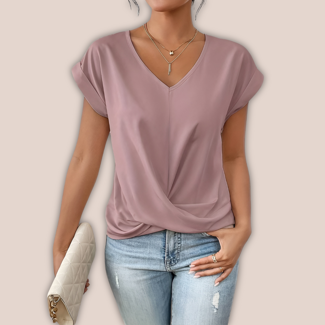 Levoire | Chemise D'Été Décontractée Avec Décolleté En V Rosa