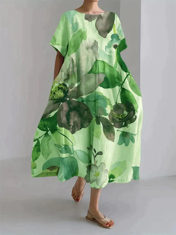 Levoire | Robe Femme Coupe Locker Avec Motif Floral Botanique Légumes