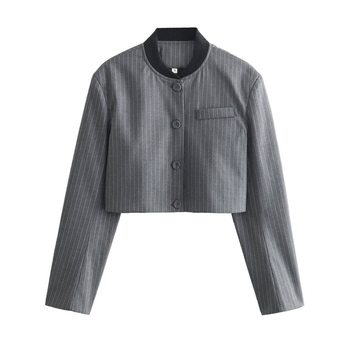 Levoire | Veste Courte Et Pantalon Taille Haute Veste grise