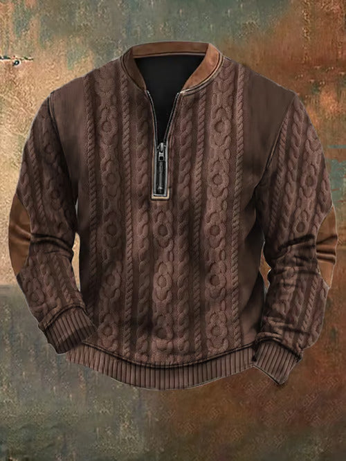 Levoire | Pull À Zip Confortable Au Look Vintage Braun