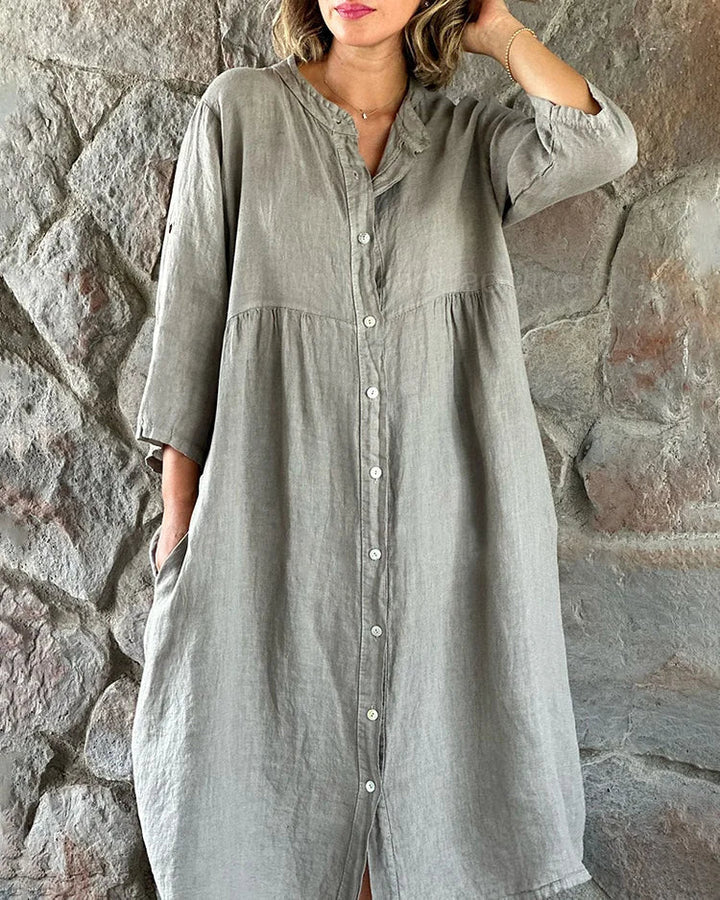 Levoire | Robe Chemise Avec Ceinture Pour Femmes Gris