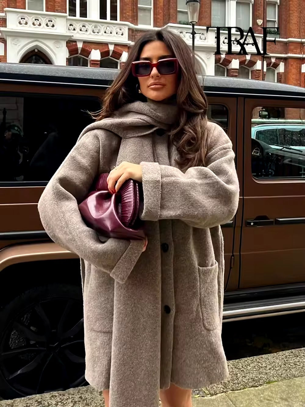 Levoire | Manteau Grande Taille Élégant Avec Écharpe