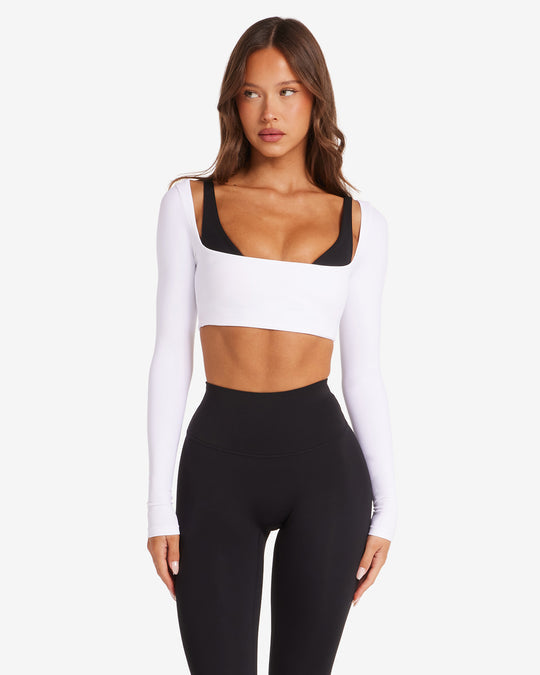 Levoire | Haut Court Active Wear À Manches Blanc