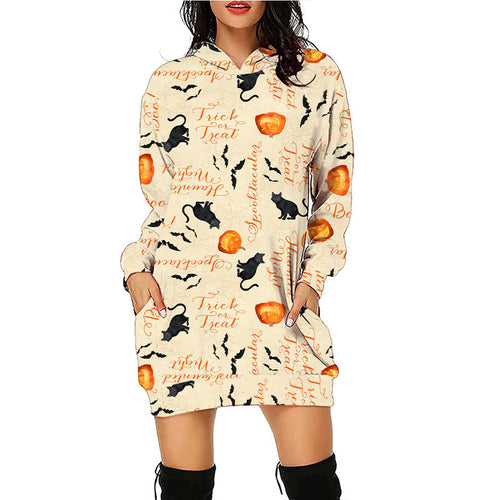 Levoire | Imprimé Halloween sweat à capuche moyen avec manches longues