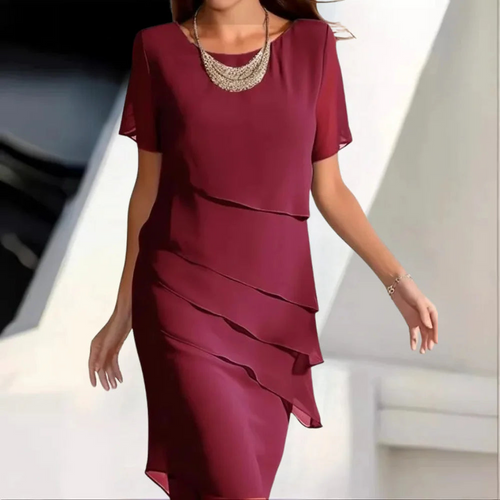 Levoire | Robe Midi Chiffon de Luxe pour Femmes Design Élégant