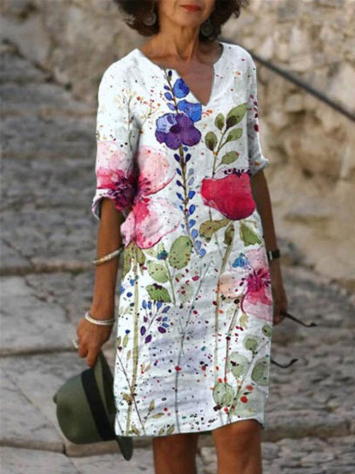 Levoire | Robe En Lin Charmante Avec Motif Floral 4