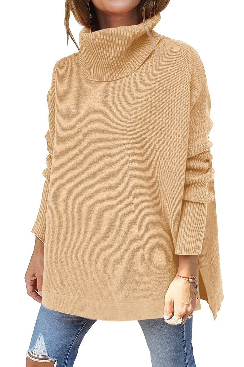 Levoire | Pull Col Roulé D'hiver Pour Femme - Chaud Brun