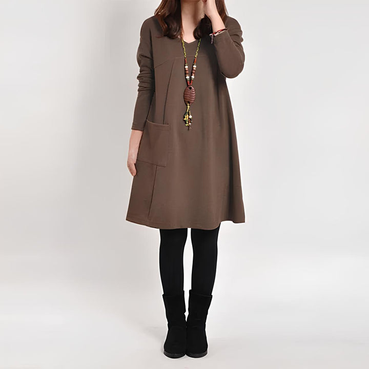 Levoire | Robe Élégante Avec Une Seule Poche Marron