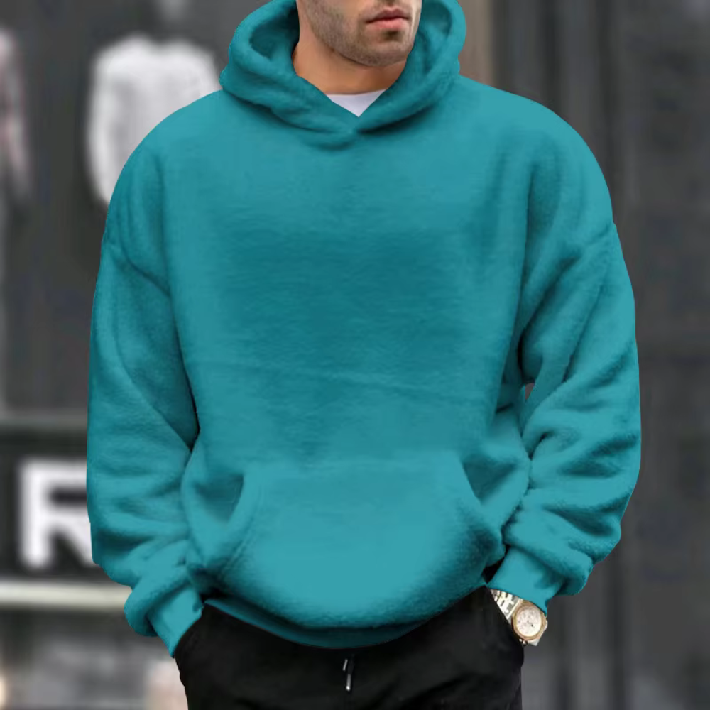 Levoire | Le sweat à capuche unisexe douillet pour l'automne Bleu aqua