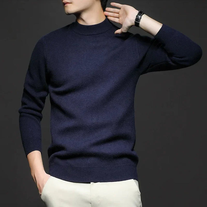Levoire | Polo en maille fine pour hommes Bleu marine