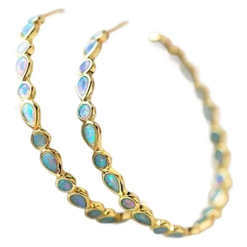 Levoire | Commande De Vin Boucles D'Oreilles Opale Bleue Or Or