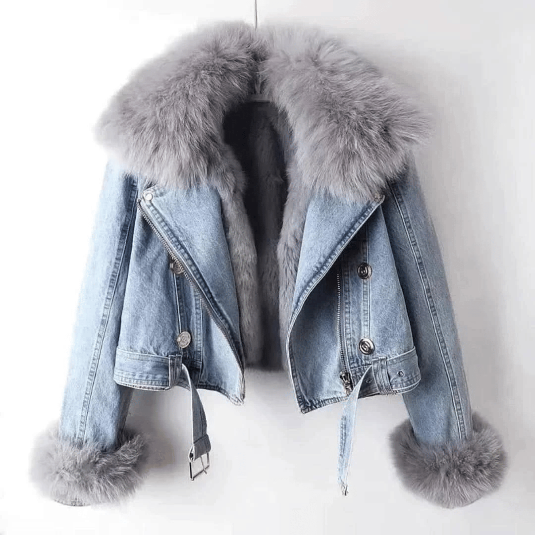 Levoire | Diana Avec Accessoire En Fourrure De Renard Bleu clair