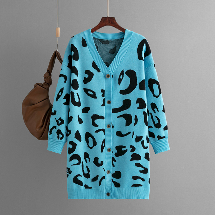 Levoire | Tricot Léopard Cardigan Taille unique Bleu