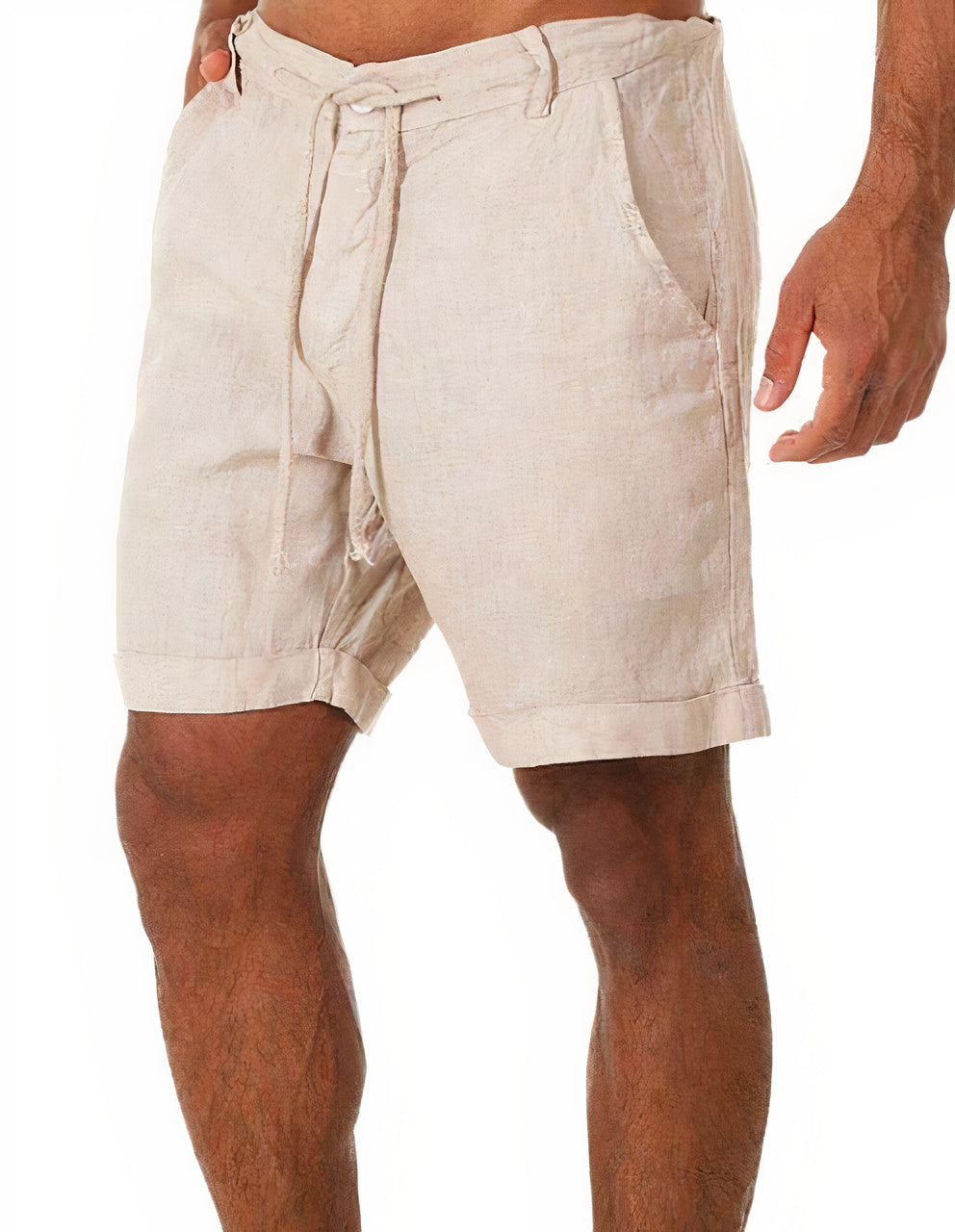 Levoire | Shorts en lin d'été pour hommes Pantalons courts pour hommes Beige