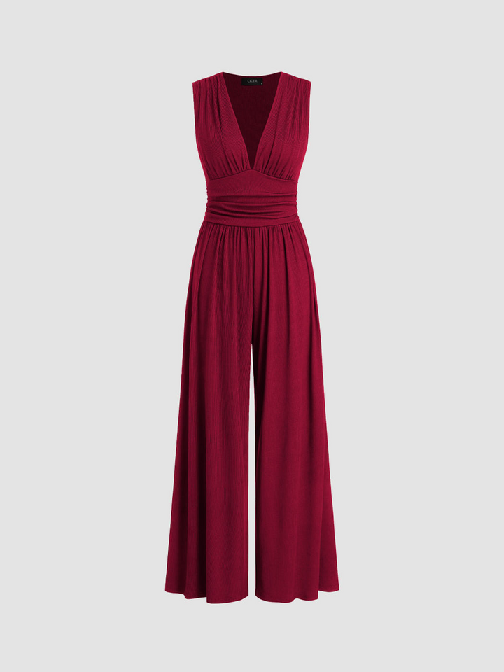 Levoire | Jumpsuit élégant pour femmes avec décolleté en V Rot