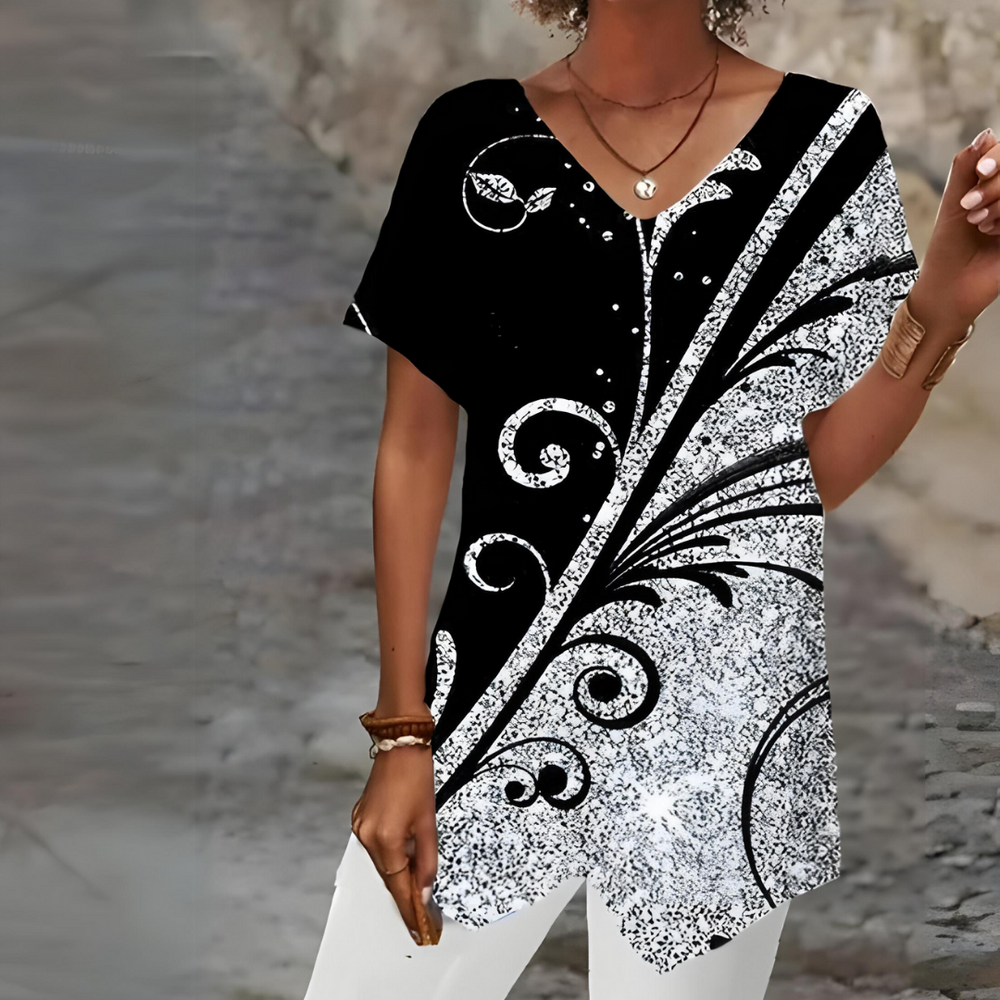 Levoire | Chemise stylée avec décolleté en V Gris Noir