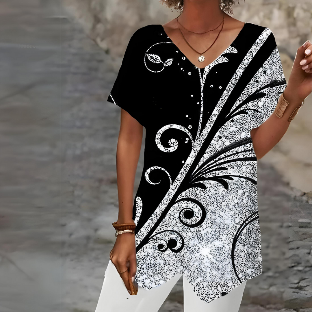 Levoire | Chemise stylée avec décolleté en V Gris Noir