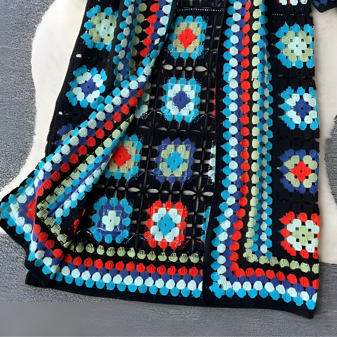 Levoire | Robe en tricot longue multicolore