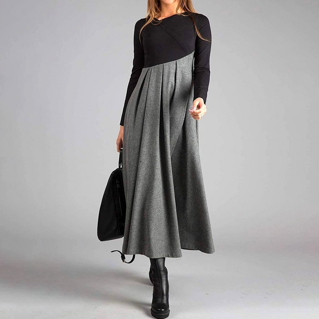 Levoire | Robe Maxi Élégante À Manches Longues Pour Chaque Occasion Noir Gris