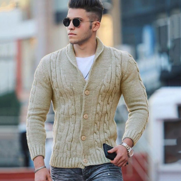 Levoire | Pull Over Chaleur Pour Hommes Classique Beige