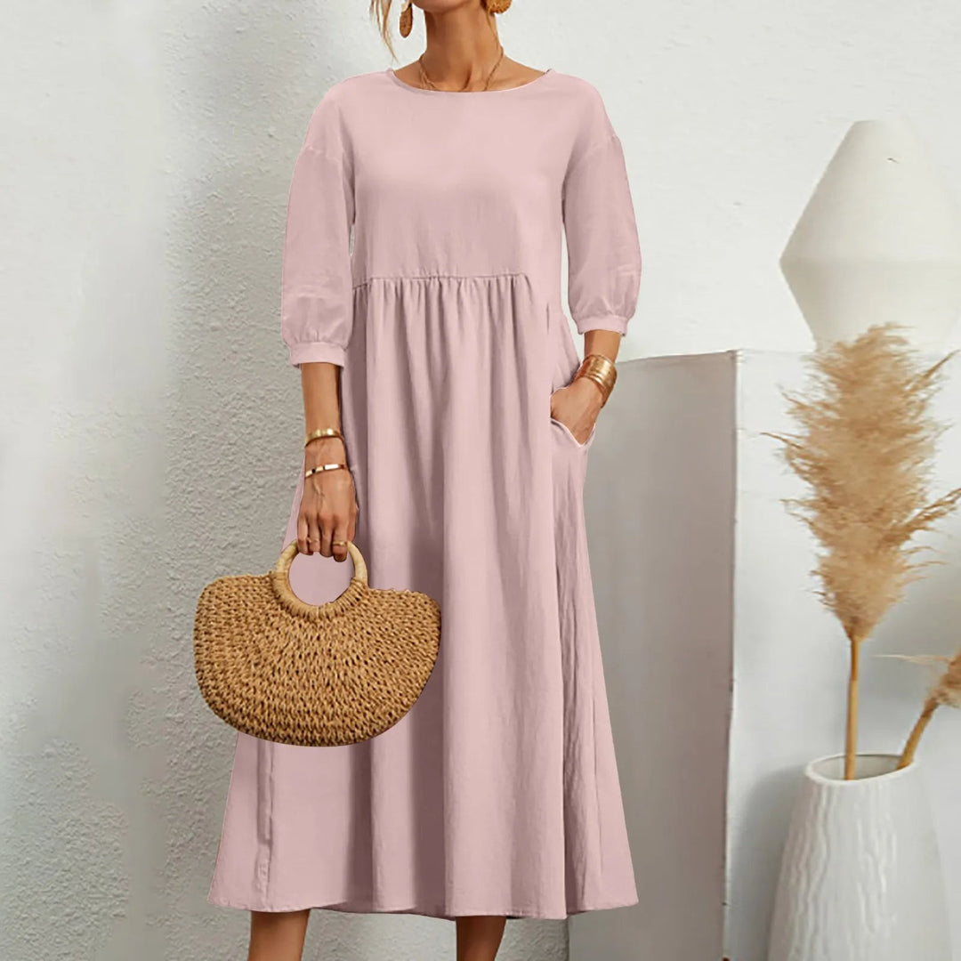 Levoire | Robe Midi Patchwork Rosa