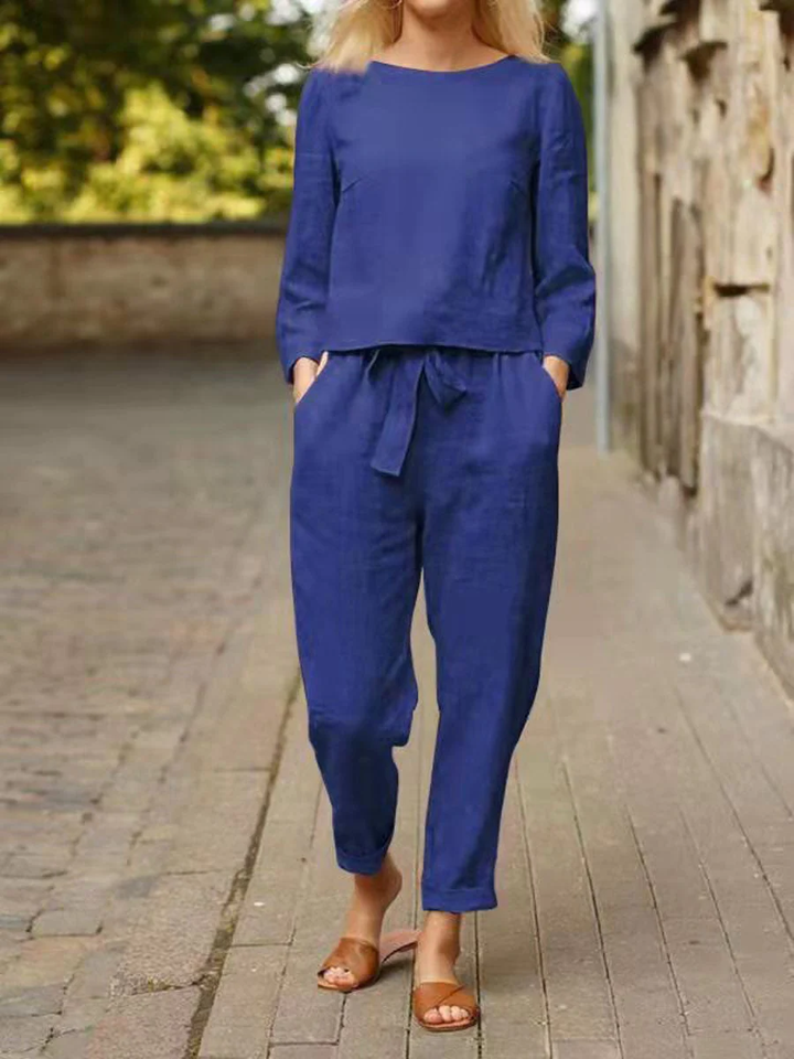 Levoire | Ensemble Classique Confortable Deux Pièces Bleu foncé