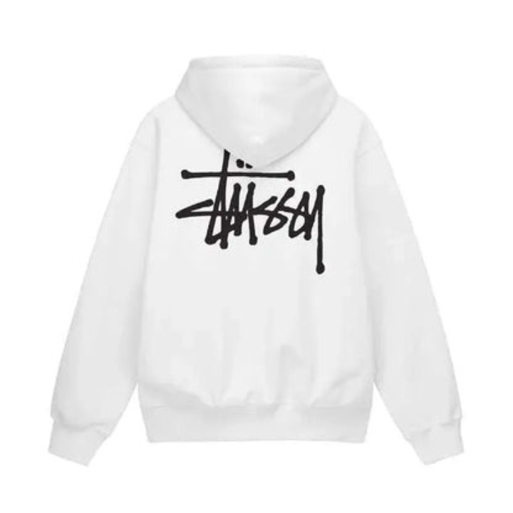 Levoire | Sweat à capuche grande taille unisexe sans fermeture éclair dans un style streetwear tendance Blanc