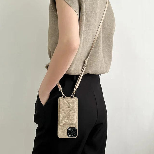 Levoire | Femmes Chic Housse de Téléphone Crossbody avec Corde pour Femmes Marron clair