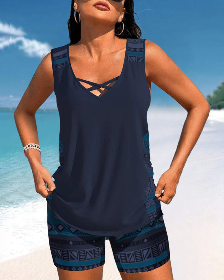 Levoire | Tankini Avec Un Motif Géométrique Et Encolure En V
