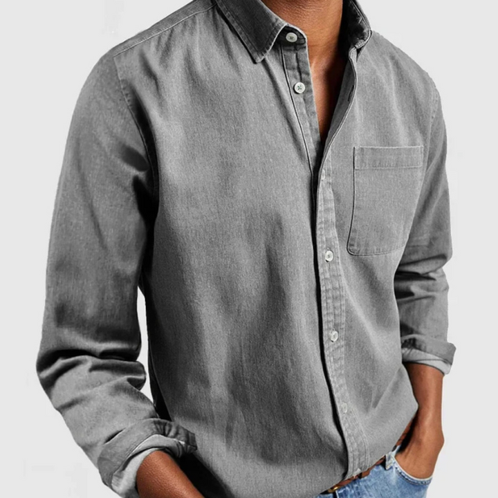 Levoire | Chemise En Denim Pour Hommes Gris