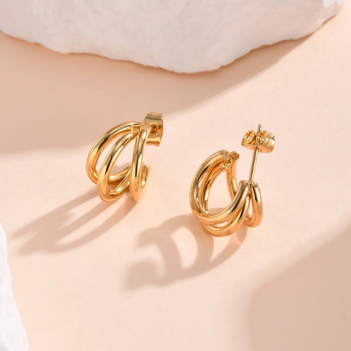 Levoire | Boucles D'Oreilles Géométriques À Double Couche