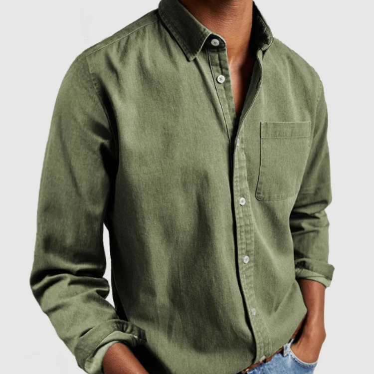 Levoire | Chic Blouse Homme Manches Longues Vert