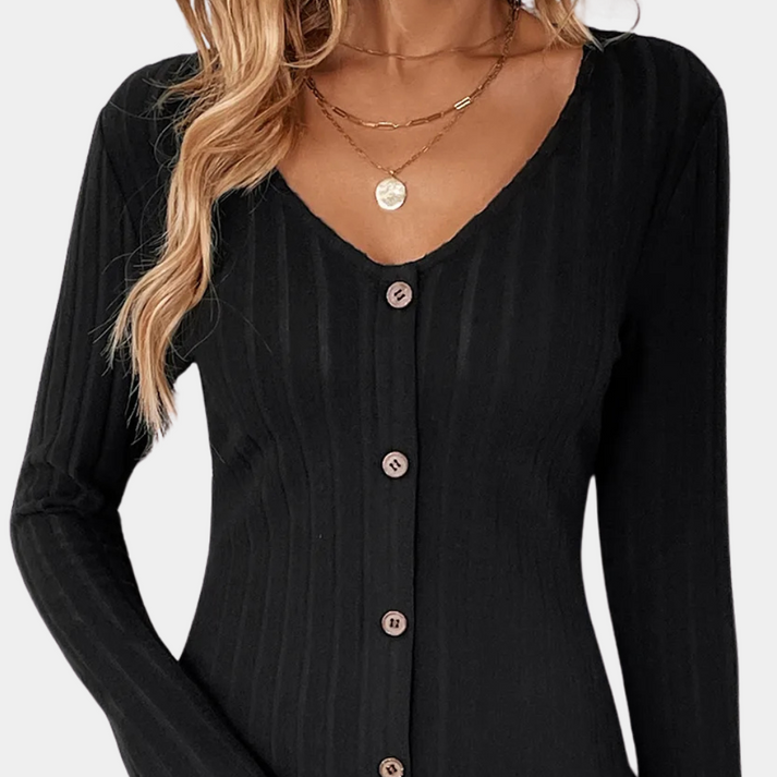 Levoire | Robe Pour Femmes Avec Détails De Boutons Et Manches Longues, Parfaite Pour Un Usage Quotidien