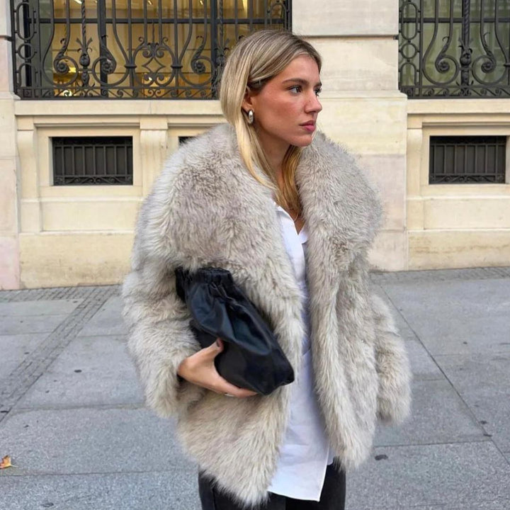 Levoire | Veste Luxueuse Courte Fourrure Pour Femmes En Fourrure Synthétique Douce Blanc