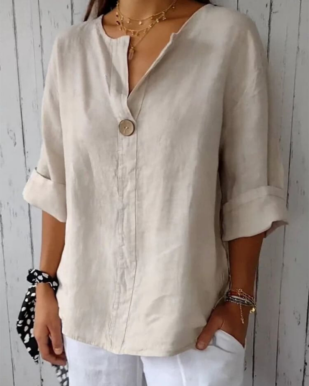 Levoire | Chemise en coton et en lin Sable