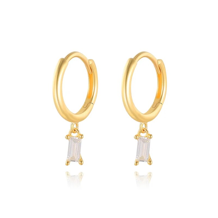 Levoire | Boucles D'Oreilles Carrées En Zircon Élégant
