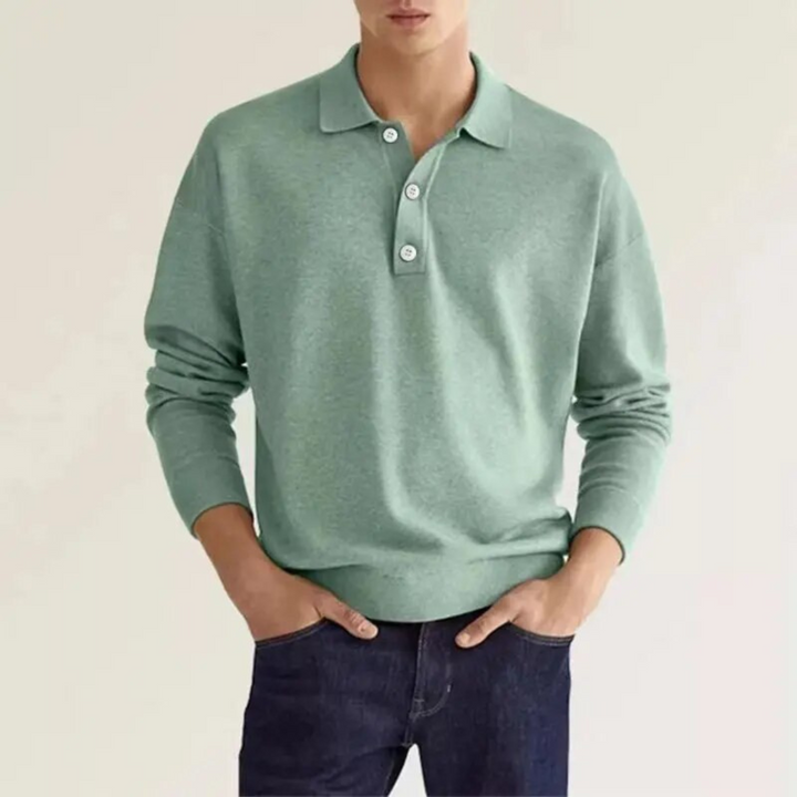 Levoire | Manches Longues Polo FR Hommes Chic Vert