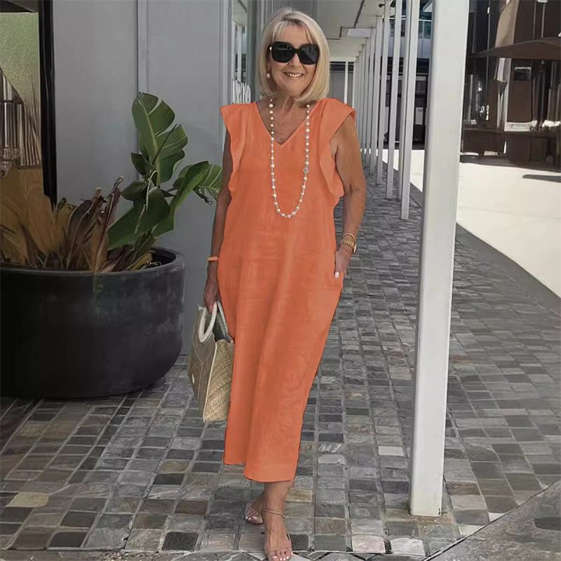 Levoire | Robe De Loisirs En Lin Orange