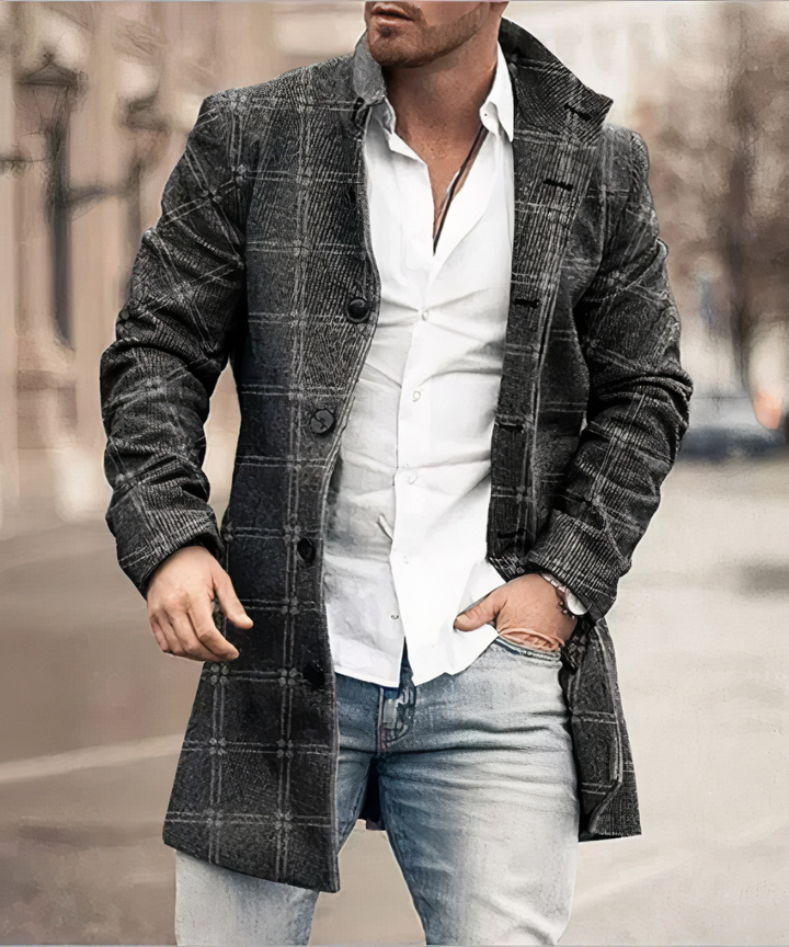 Levoire | Manteau Trench Chaud Pour Hommes Gris foncé