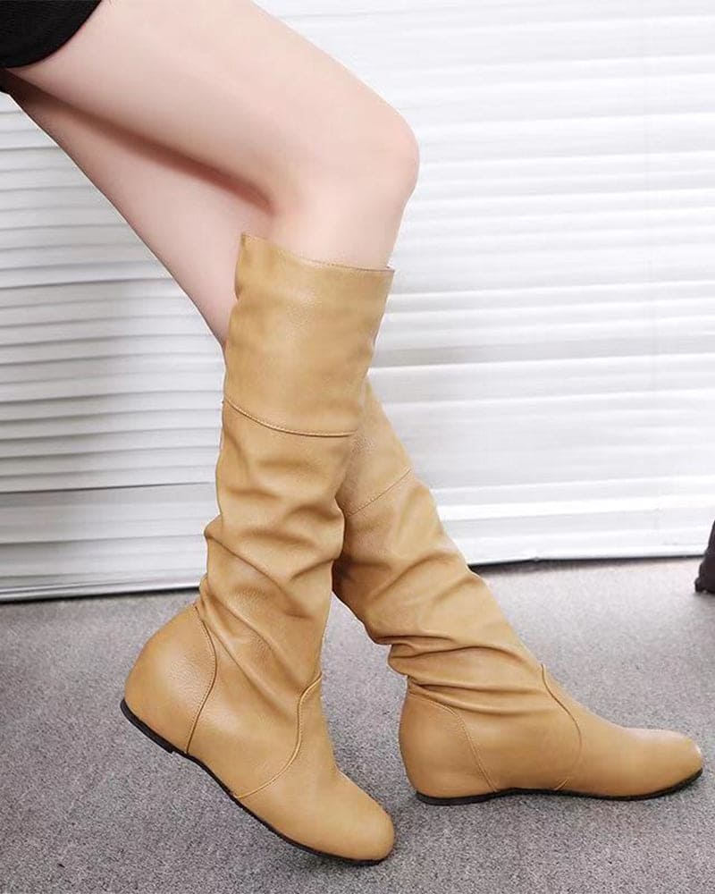 Levoire | Bottes Plates À Plis Jusqu'Au Genou
