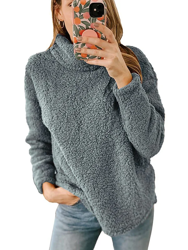 Levoire | Pull Décontracté Coupe Ample Avec Col Haut Et Manches Longues Gris