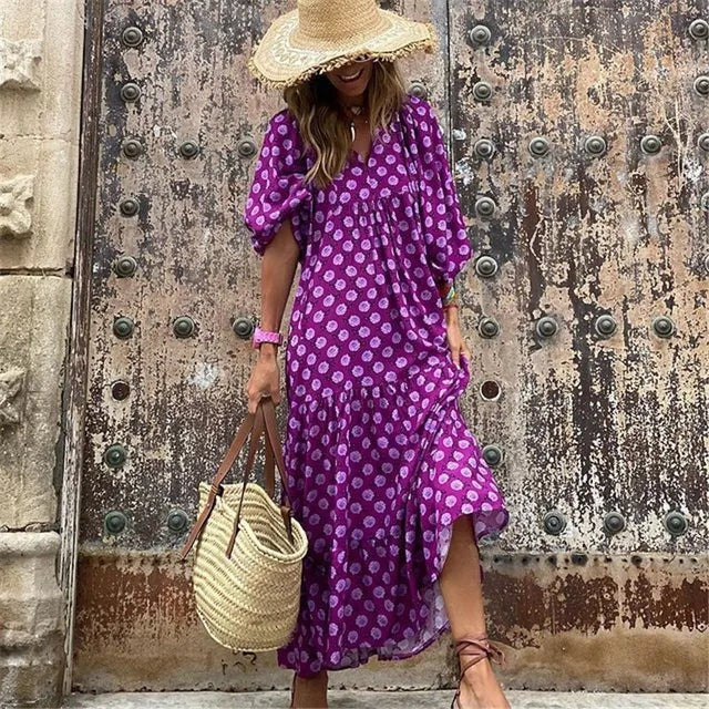 Levoire | Robe longue fluide chic Lilas