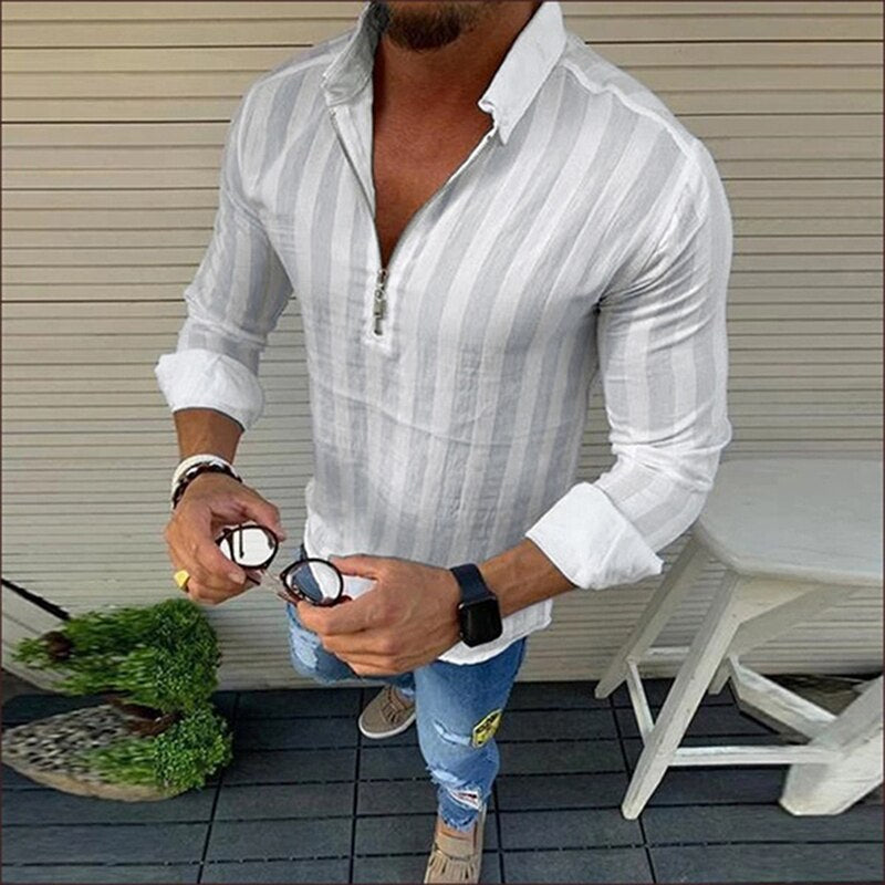 Levoire | T-Shirt Manches Longues Zippé Blanc