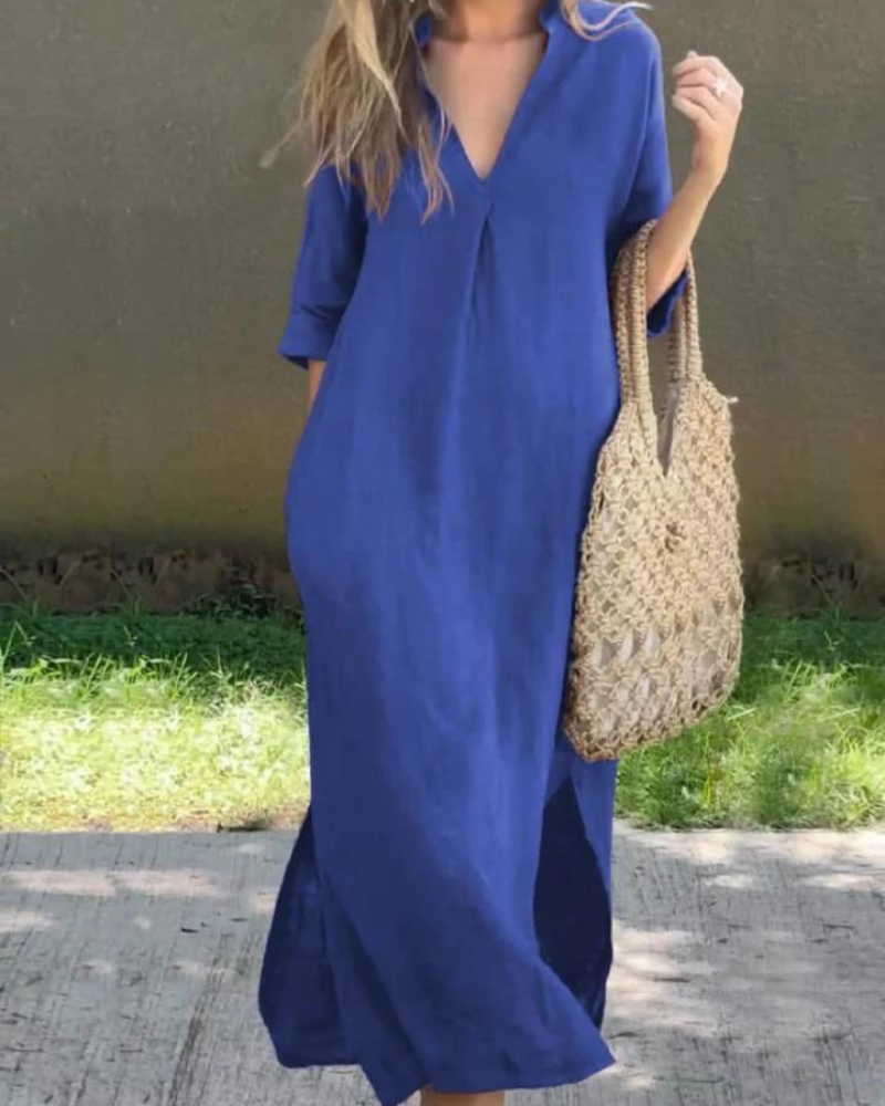 Levoire | Robe Élégante Pour Toute Saison Bleu