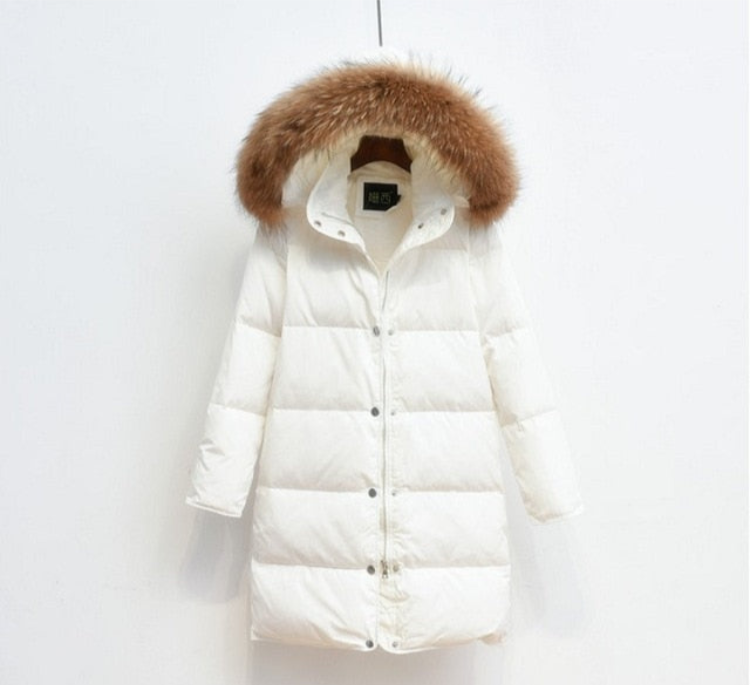 Levoire | Doudoune pour femmes à capuche longue Blanc