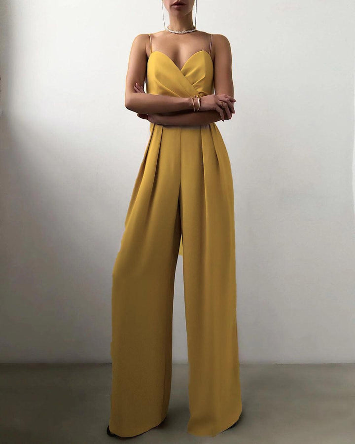 Levoire | Salopette À Bretelles Spaghetti Taille Haute Jaune