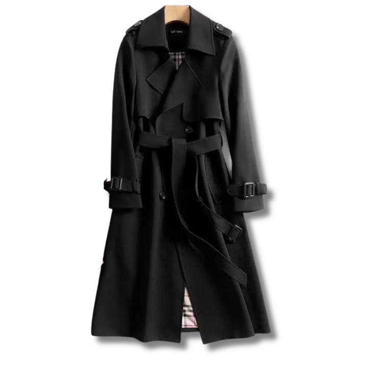Levoire | Manteau Long Élégant Et Décontracté Noir