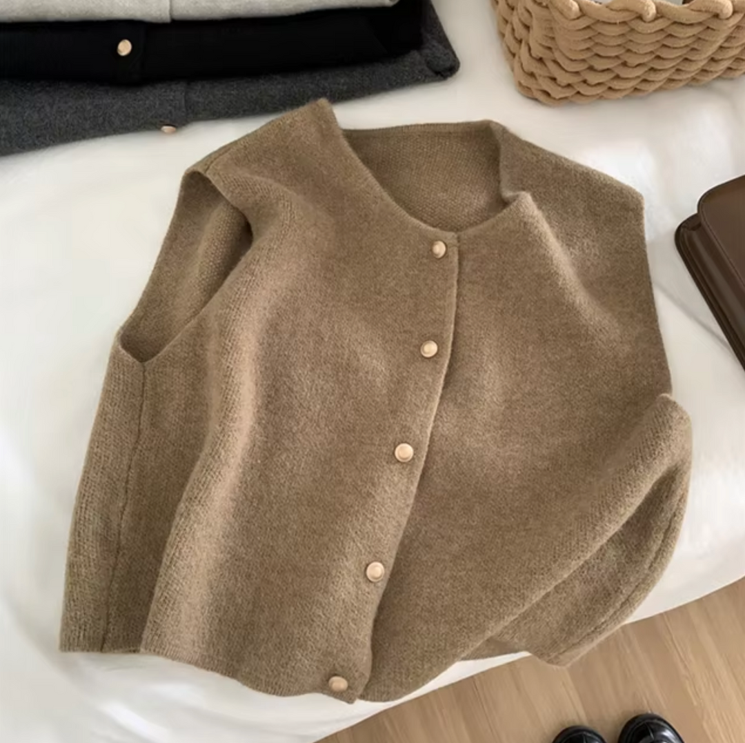 Levoire | Pull Sans Manches En Tricot Khaki
