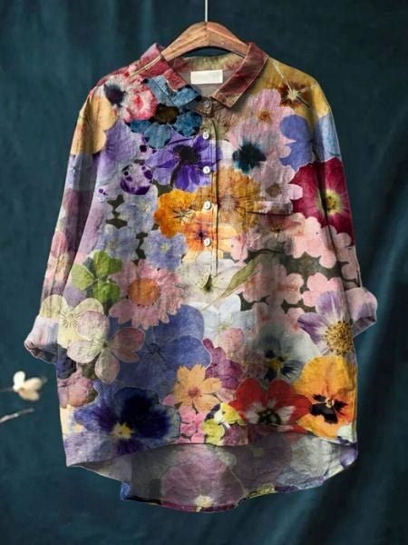 Levoire | Blouse Avec Imprimé Floral Vivant Et Fermeture À Boutons Pour Femmes Blume 3