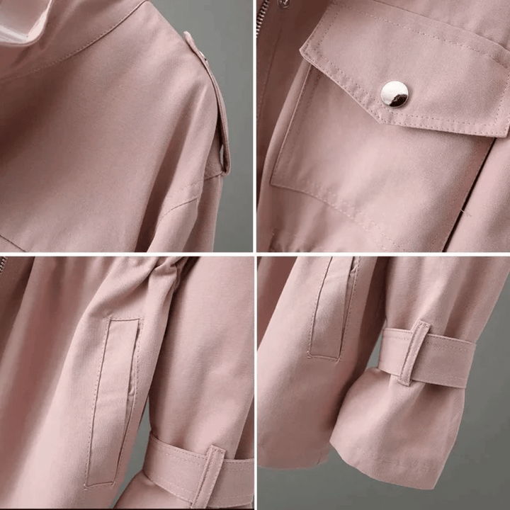 Levoire | Tren Coat Élégant Mélange De Coton & Taille Accentuée Pour Femmes